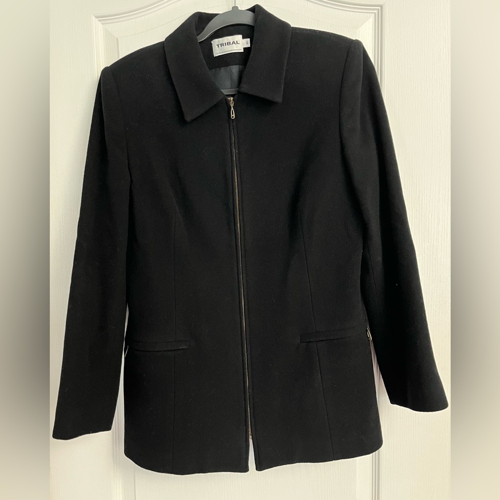 Tribal 10% Cashmere/70% Wool Women's Black Jacket size 6